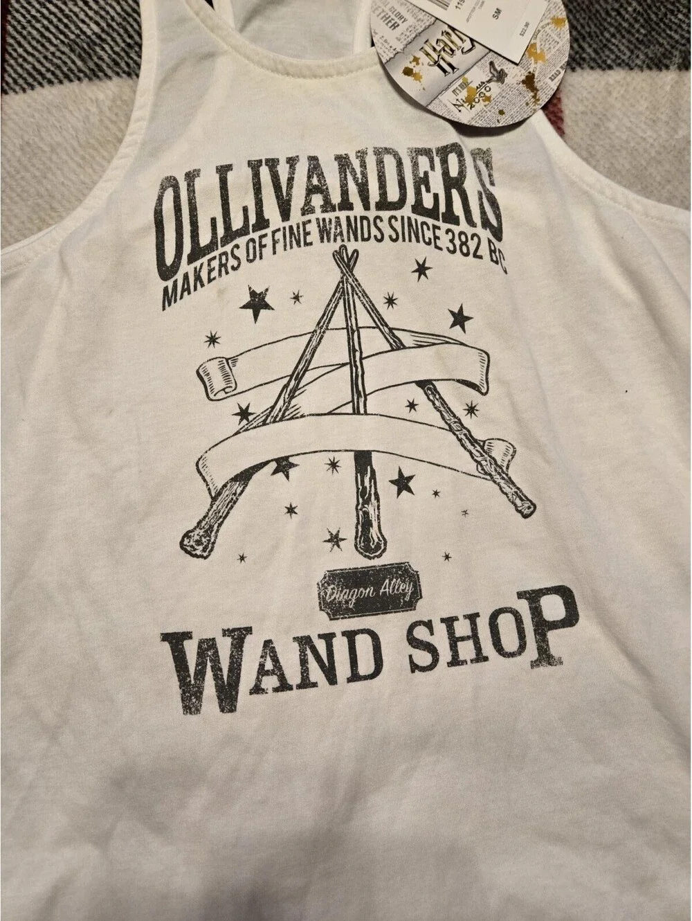 Harry Potter Ollivanders Wand Shop Tank Top White Sz S Wizarding World